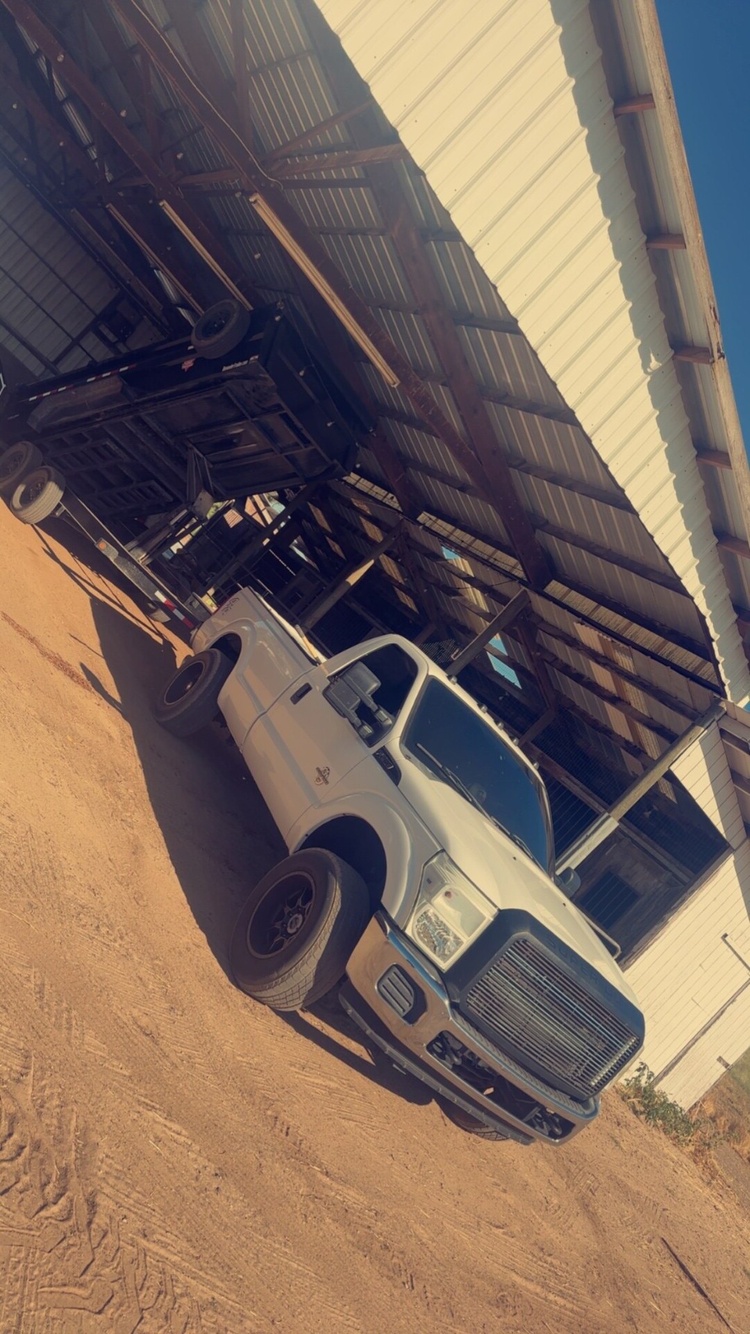 CKJ Ag Services F-350 with dump trailer in the Central Valley